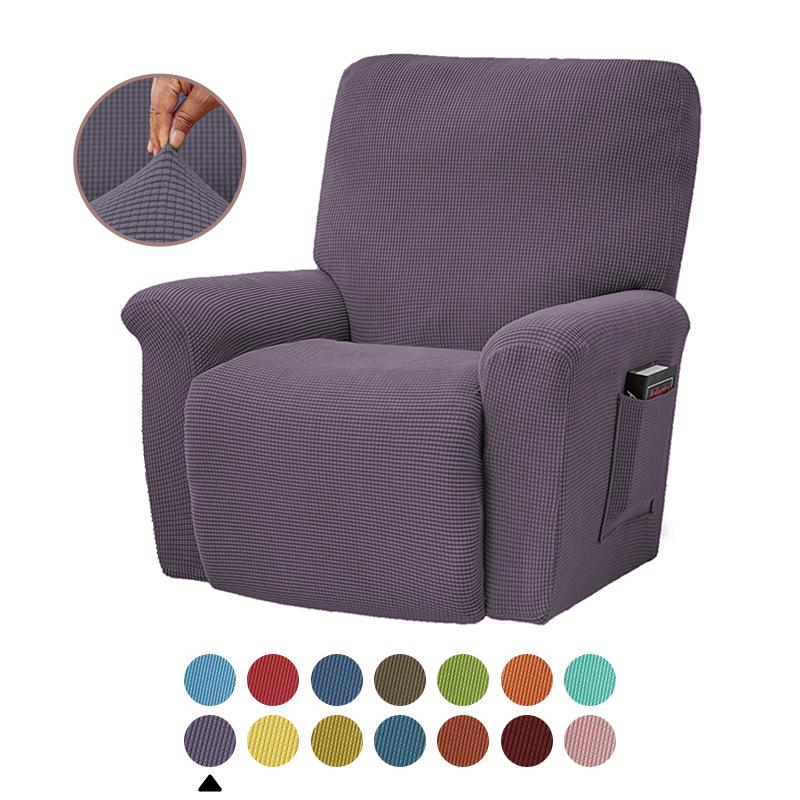 Split Jacquard Recliner Cover Elastic Lazy Boy Chair Sofa Covers Stretch Spandex Couch Slipcovers Armchair Case Solid Color