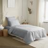 Complete Pack 4 Pieces Single Color Grey Duvet Cover for Bed 90 X 190 Cm