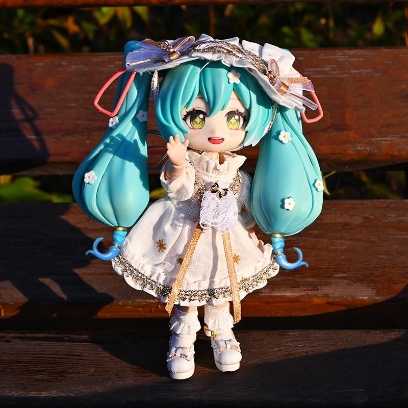 ob11 Baby White Bronzing Dress Set For ob11 obitsu 11 molly GSC 1/12 BJD Doll Accessories Clothing BJD Baby Clothes