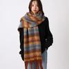 High-End Rainbow Striped Bouclé Yarn Scarf and Shawl, Versatile Warm Winter Neck Warmer for Women and Men