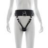 Кожаные restraints AV-штаны с функцией электрической дисциплины