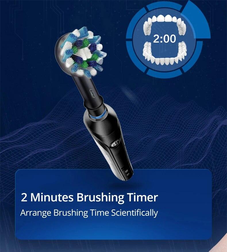 Электрическая зубная щетка Oral B P4000, 3D-чистка зубов, 4 режима, таймер на 2 минуты и датчик давления, зубная щетка для удаления налета
