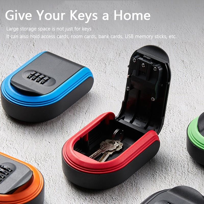 Wall Mounted Key Storage 4 Digital Combination Password Security Code Lock Key Lock Box For Home Office Storage Box Organizer