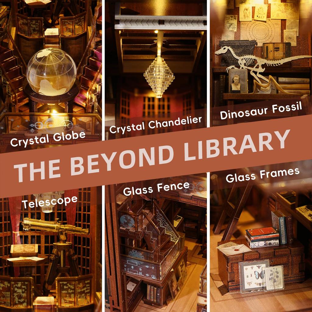 MiniCity Book Nook Kit DIY Миниатюрный кукольный домик Book Nook Kit 3D Деревянный пазл Подставки для книг Вставка для книжной полки Украшение со светодиодными лампами для подростков и