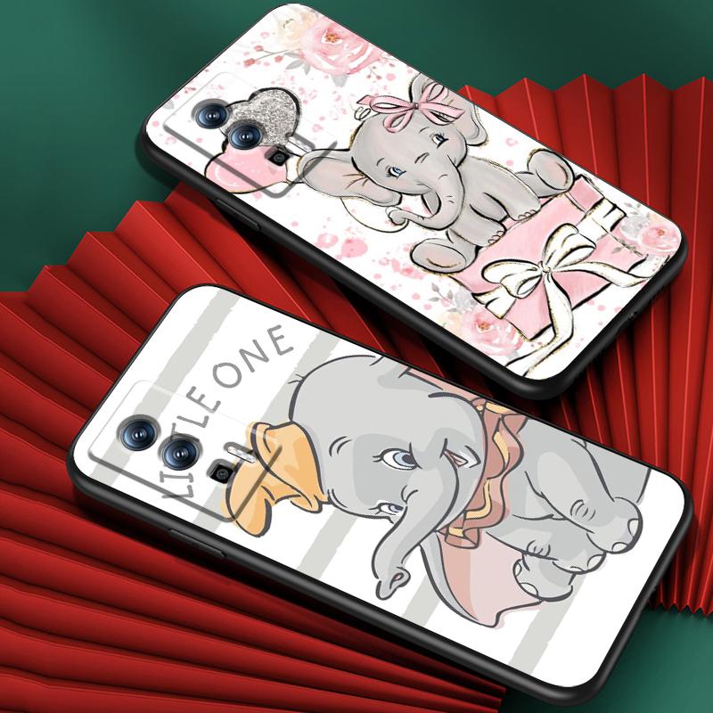 Cute Dumbo Cartoon For Xiaomi Redmi 9A 9C 9AT 10C 9 9T 10 12C 13C 8 12 K60 A1 K50 K40 5G Black Back Phone Case