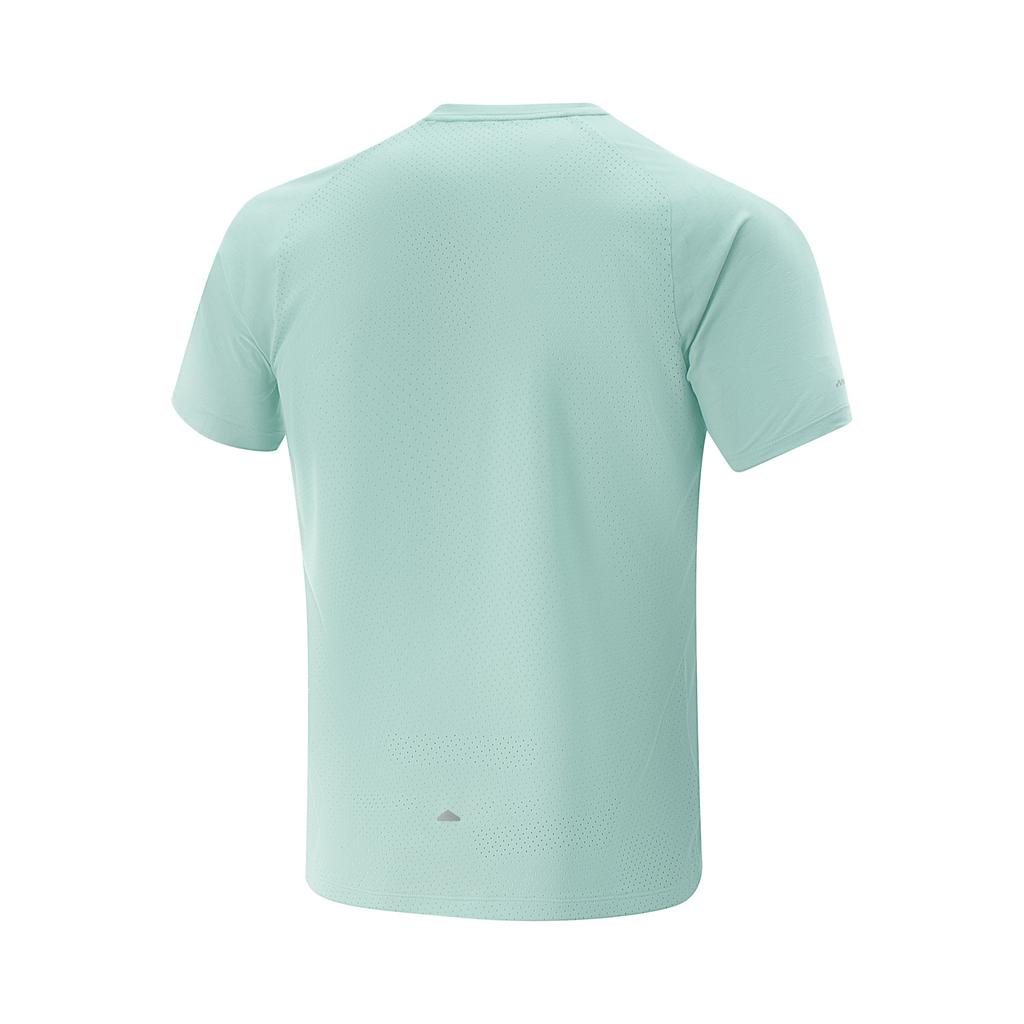 Li Ning Running Series Versatile Round Neck Letter Comfortable Simple Quick-Dry Short Sleeve T-Shirt Men Tops Sky-Blue ATSV367-4