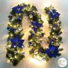 Christmas LED  Garland Decorative Green Christmas Garland  Xmas Tree Rattan Banner Decoration Wreath