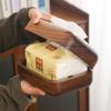 Креативная деревянная коробка для салфеток для гостиной и обеденного стола, ореховая, с бумажным рулоном, многофункциональная коробка для салфеток с открывающейся крышкой, подарок