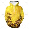 New Design Hoodie Honeycomb Bee 3d Printed Hoodies Men Women Hooded Sweatshirt Pullover Children Long Sleeves Tops Streetwear