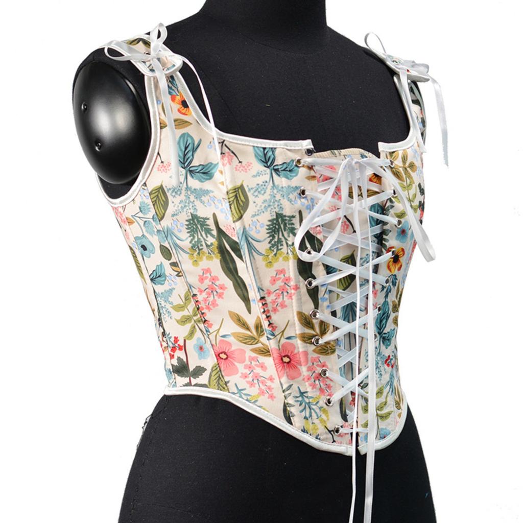 Women's Vest Printed Bra Retro Front Strap U-neck Leaf Print