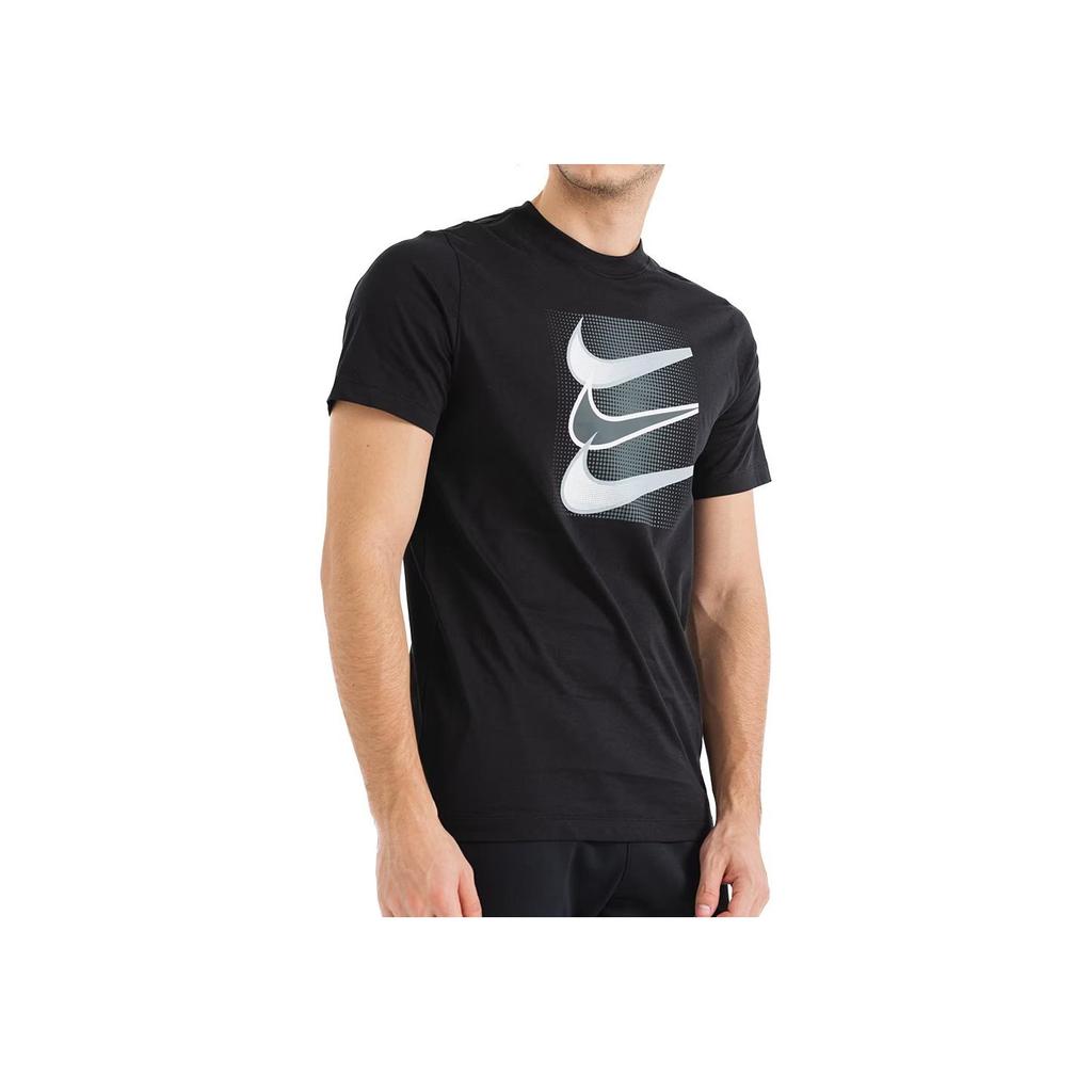 Nike Logo Print Crew Neck Loose Short Sleeve T-Shirt Men Tops Black DZ5173-010