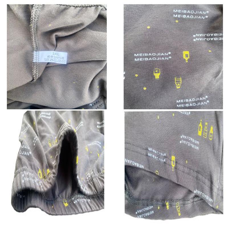 100% Cotton Men's Underwear Trend Four-corner Boxer Shorts Breathable Plus Size Loose Underwear 5pcs