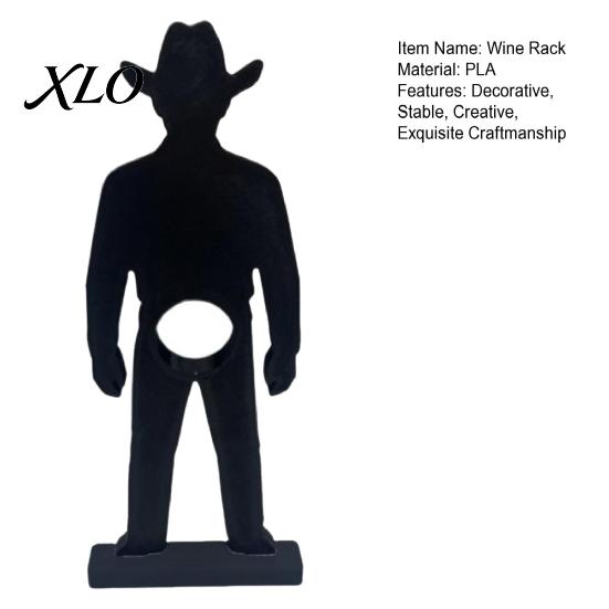 Cowboy Figure Bottle Stand 3D Printed Wine Rack, Creative Holder, Stable Desktop Artistic Support Art Ornament for Home Kitchen Dining Table