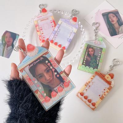 MINKYS Летние Фрукты Акриловый 3-дюймовый K-pop Держатель для Фотокарточек Держатель для Фотокарточек Сумка Подвеска Школьные Принадлежности