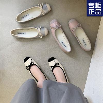 Французский маленький ароматный стиль с юбкой мягкая подошва одинарные туфли женские летние новые вечерний бриз нежный бант легкий мысок плоская подошва женские туфли