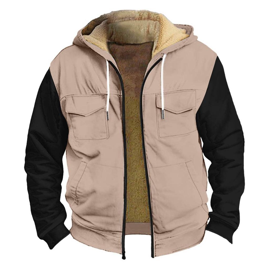 Men's Thickened Button Double Pocket Jacket With Pocket Insert Cotton Jacket