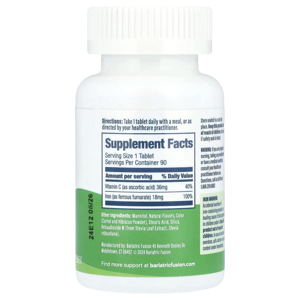 Quick Melt, Iron + Vitamin C, Melon Berry, 18Mg, 90 Tablets