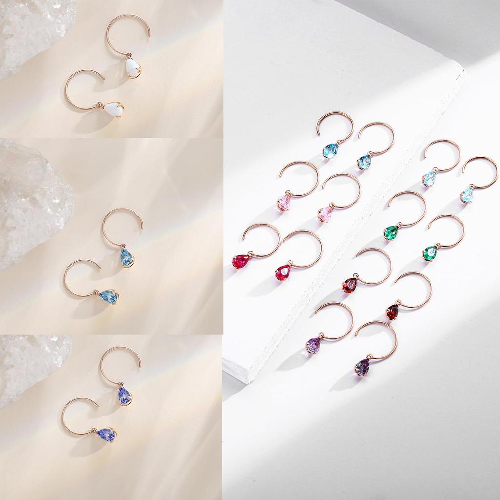 Agvana White Day Return K18 Розовое золото Серьги Турмалин Октябрьский камень 18К Крючки Серьги Подвесные аксессуары Годовщина День рождения Рождество