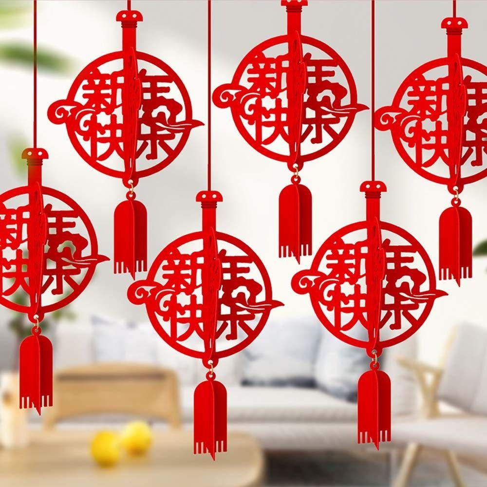 6pcs 3D Chinese Snake Year Pendants Traditional Spring Festival Supplies Home Living Room Decor