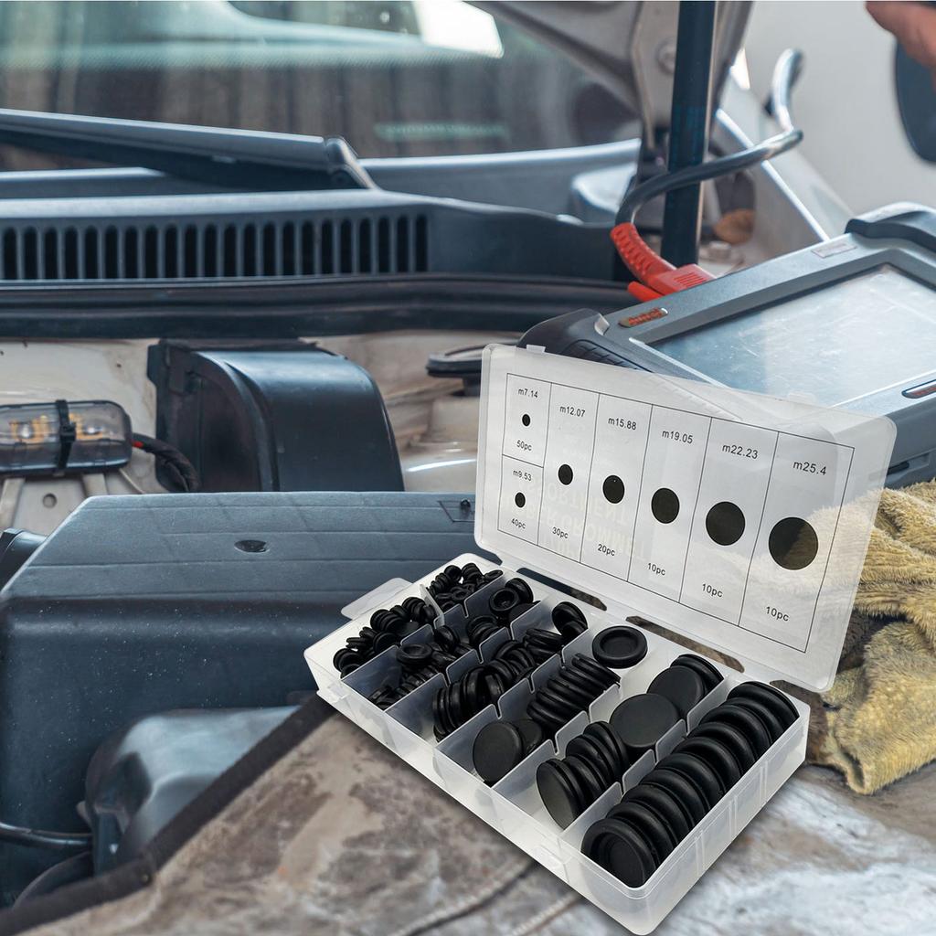 170Pcs Rubber Grommets Assortment Firewall Hole Plug Electrical Wire Gasket Set