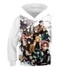 4-13 лет Дети Аниме Demon Slayer Kimetsu no Yaiba 3D Print Hoodies Мальчик Девочки Harajuku Hooded Sweatshirts Детские спортивные костюмы Одежда