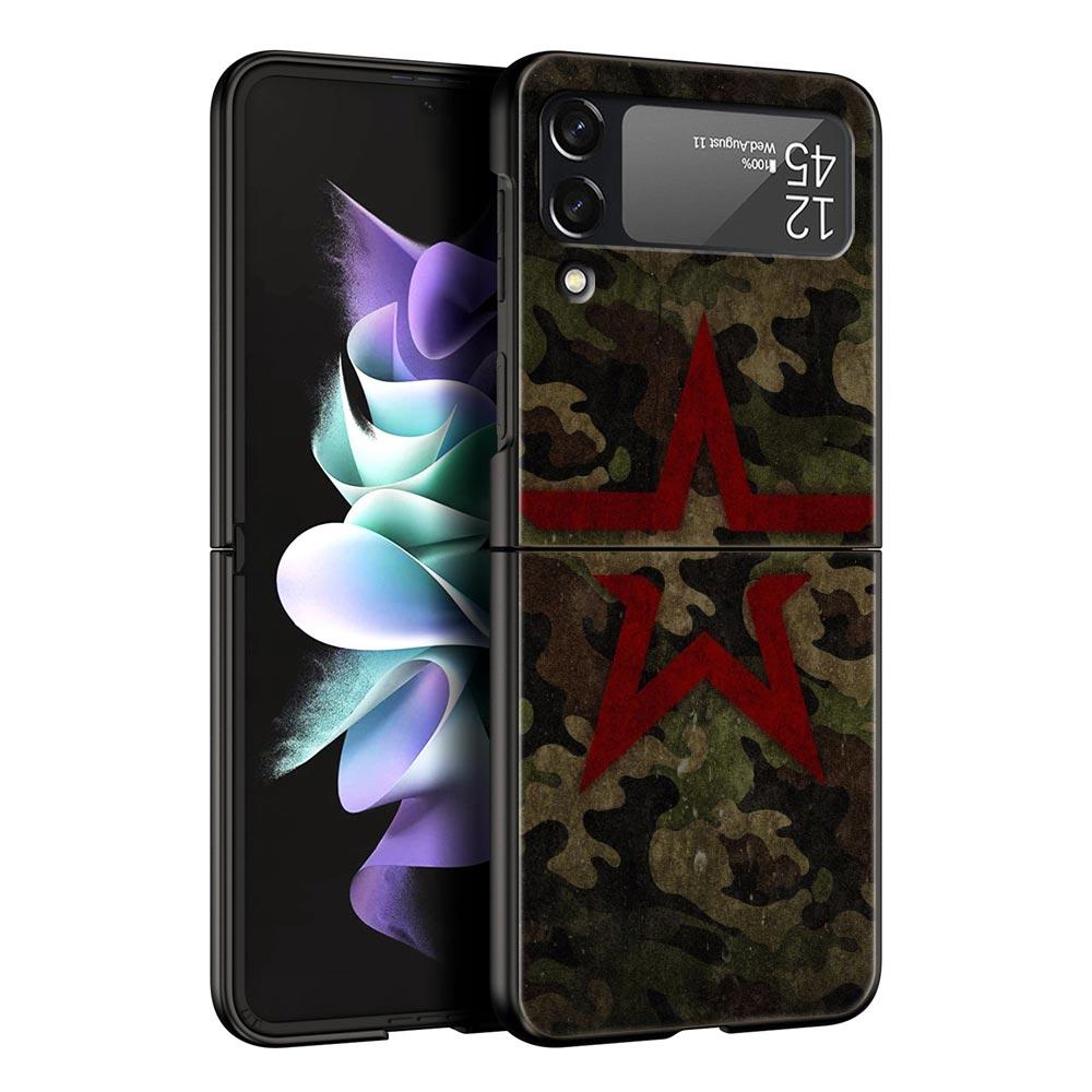 Камуфляжная Военная Армейская Чехол-Бампер Для Samsung Galaxy Z Flip 6 5 4 3 Корпус Для Samsung Z Flip3 Flip4 Flip5 Жесткий PC Чехол