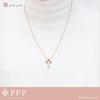 [mico.lor] Stainless Steel Necklace (197) Cross Pendant, Surgical Stainless Steel 316L, Hypoallergenic, Women's, Men's, Pink Gold