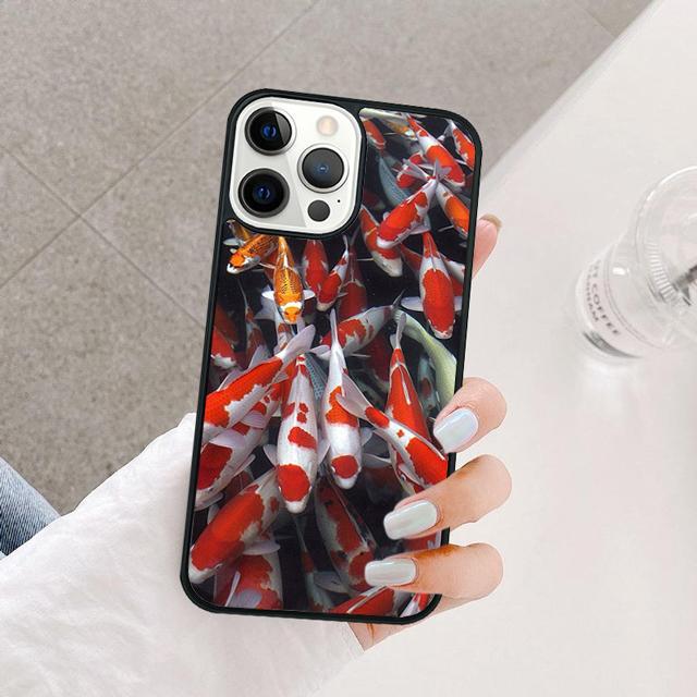 Чехол для телефона с изображением рыбы КОИ для iPhone 17 Air 15 16e 14 13 12 Pro Max 11 Pro Max Plus Coque Shell
