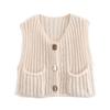 Fashion Women Knit Cardigan Vest Casual Red Sleeveless O-neck Metal Button Sweater Tank Top Lady High Street Knitted Waistcoat