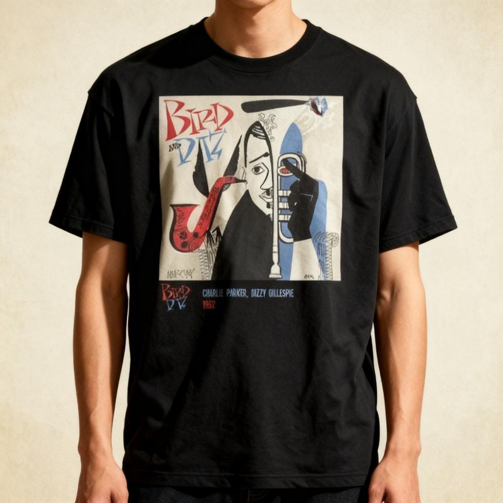 Retro Jazz Art unisex T-Shirt Abstract Bebop Music Tee Mid Century Modern Musician