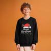 Kids' Fashion Loose-Fit Casual Long-Sleeve Christmas Print Oversized Crewneck Sweatshirt
