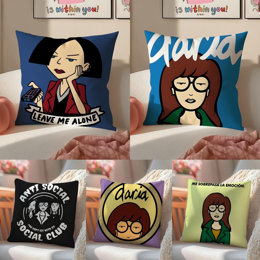 Witty Satirical American Cartoon DDaria Cushion Cover Pillowcase Short Plush Invisible zipper Room Sofa Cushion Cover