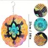 25.4cm Rotating Metal Wind Chime Vibrant Mandala Design Outdoor Hanging Decor for Garden Balcony Patio Creative Gift All Seasons