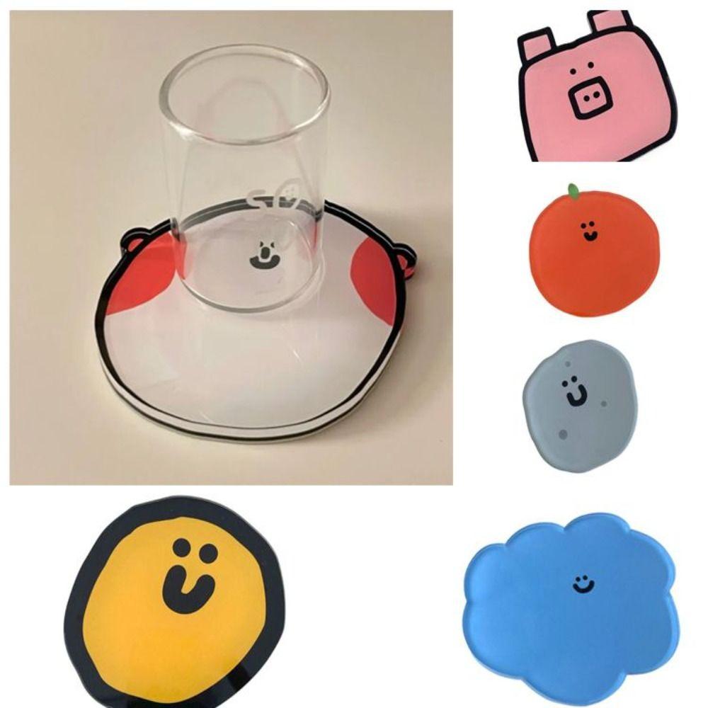 Acrylic Heat Insulation Pad Cartoon Tea Cup Mat Ins Coaster Home