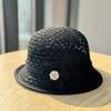 Korean-style fashionable British floral hat for women, summer sun protection hat, French-style rolled brim sun hat, outdoor bucket hat