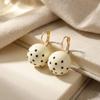 Zinc Zinc Alloy Polka Dot Earrings Black White Dangle Earrings Fashion Round Ball Ear Buckles  Party Wear