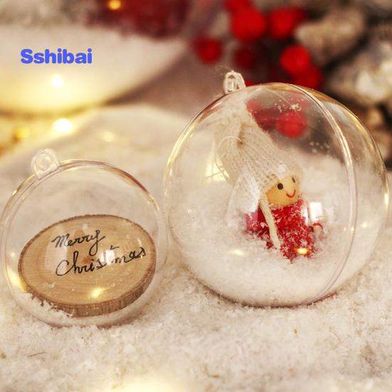 5 шт., прозрачный рождественский шар, украшение с подвесным отверстием, многофункциональная прозрачная коробка для конфет, небьющийся пластиковый шар