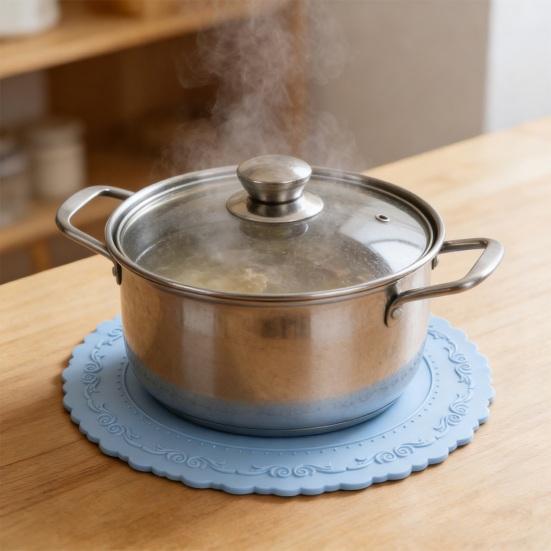 Изолированная подставка под стакан Силиконовая Овальная Нескользящая Термостойкая Подставка под тарелку Превосходный Дизайн против складок Кухонная Декоративная Нескользящая подкладка