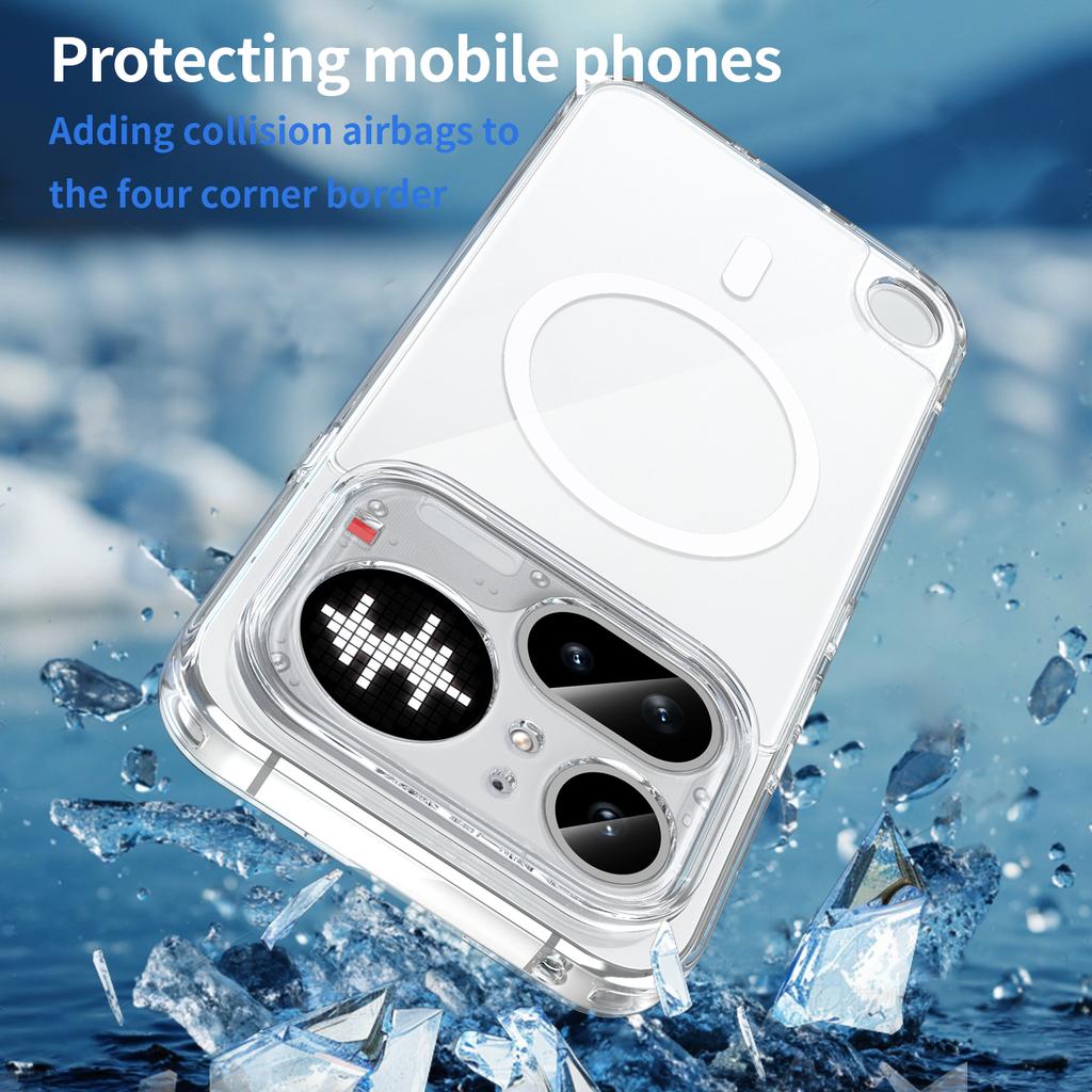 Нескользящий Прозрачный Магнитный Чехол Fundas Для Nothing Phone 4A Pro A069P 6,83 дюйма Мягкий TPU Каркас Акриловая Ударопрочная Крышка