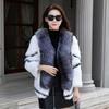 Women Winter 100% Real Rabbit Fur Coat With Silver Fox Fur Collar Natural Warm Rabbit Fur Jacket Female Quality Real Fur Coats