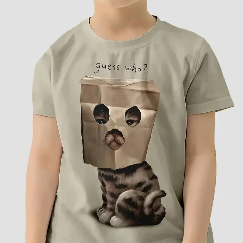 Ретро 3D принт повседневная детская одежда топ футболка футболка животные дети мальчик аниме футболки с коротким рукавом