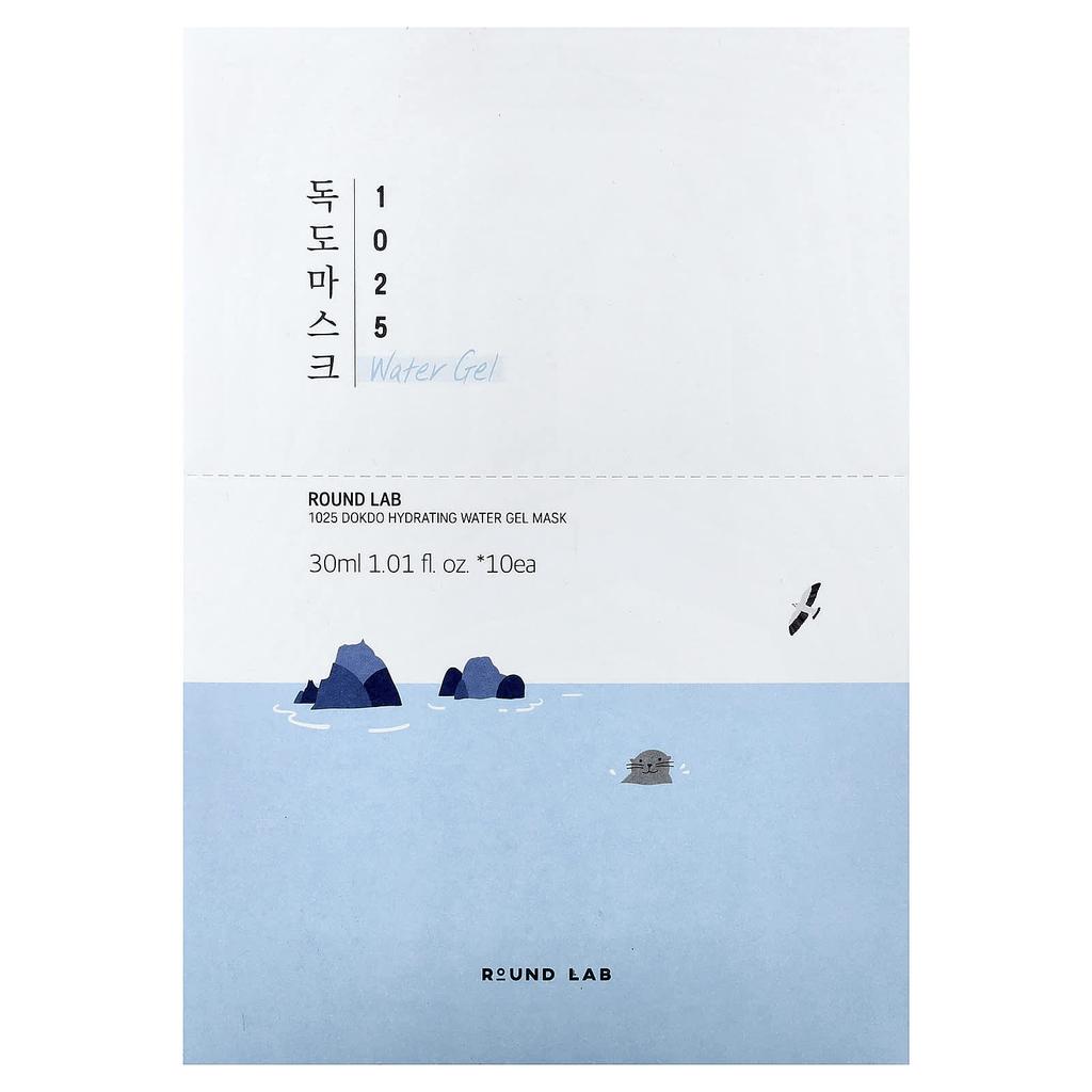 1025 Dokdo Hydrating Water Gel Beauty Mask, 10 Sheets, 30Ml (1.01Fl Oz) Each