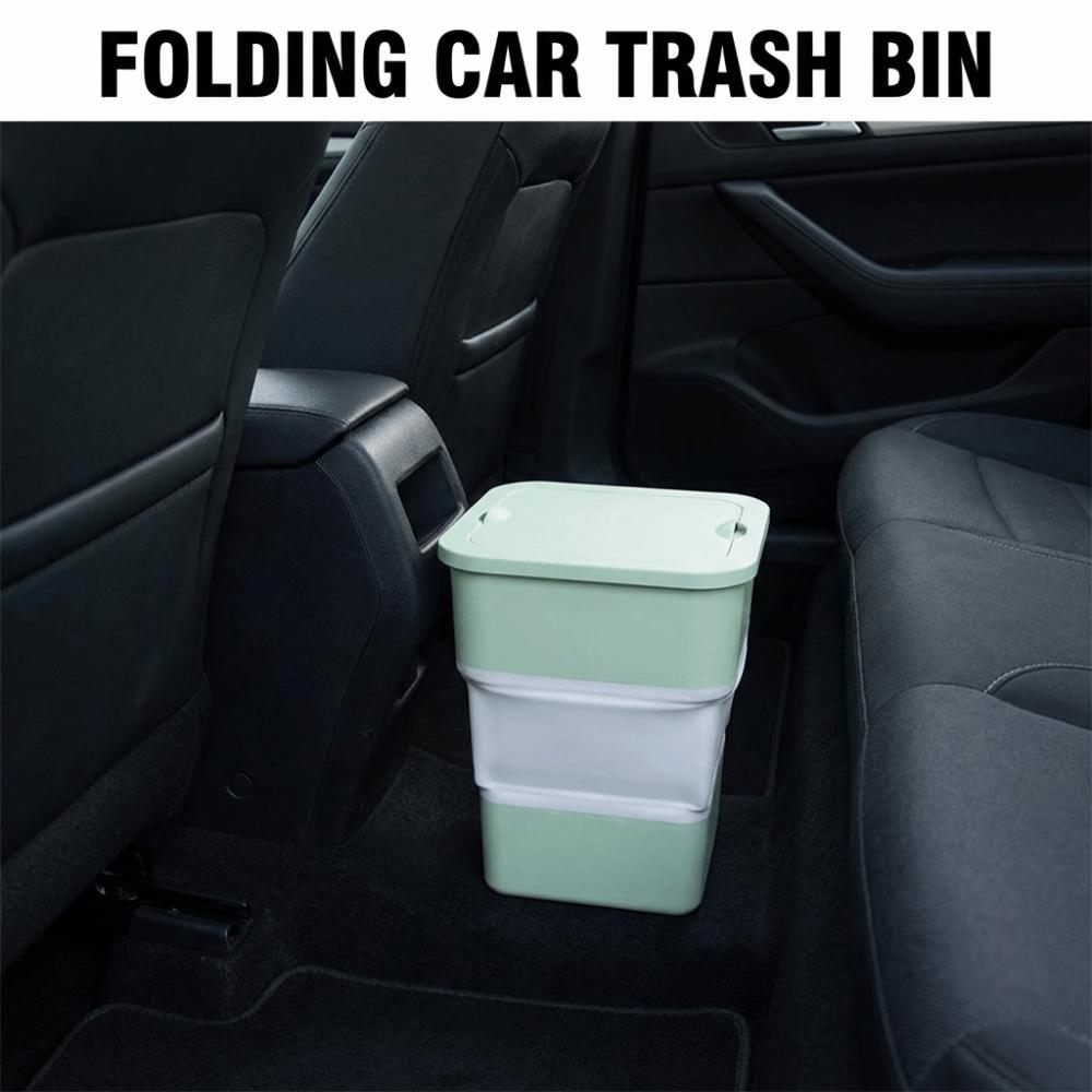 Multi-function Folding Car Trash Bin Portable Rubbish Basket Car Supplies Waste Litter Can Car Use