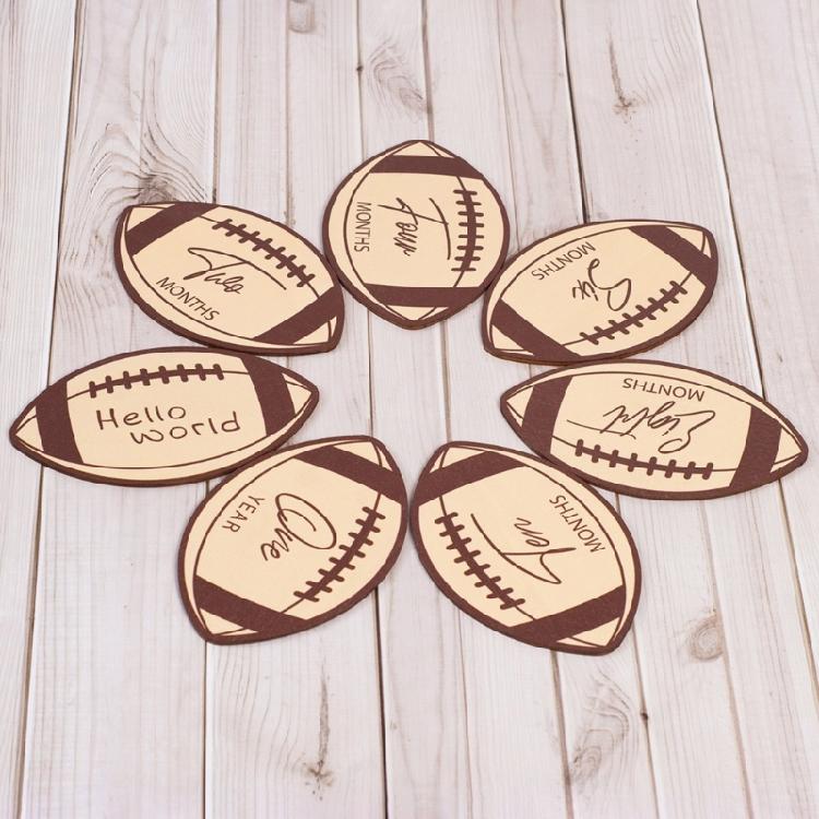 Football Theme Baby Monthly Milestones Marker Card Infant Commemorative Calendar Card Record Growth Photography Props