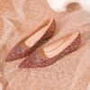 Flash Glitter Pointed Toe Wedding Flats Shallow Comfy Slip On Party Shoes Woman Bling Bling Sexy Femme Loafers Moccasins