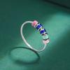 Elegant Handmade Enamel S925 Silver Ring for Women's Colorful Pink Blue Drip Glue Jewelry Birthday Gift Couples Sterling Silver Jewelry