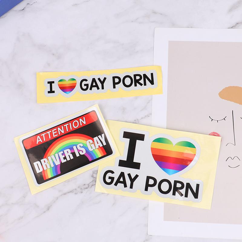 1 шт. креативные автомобильные наклейки «Я люблю гей-порно» автомобильные наклейки светоотражающие индивидуальные автомобильные наклейки гей-водостойкие забавные