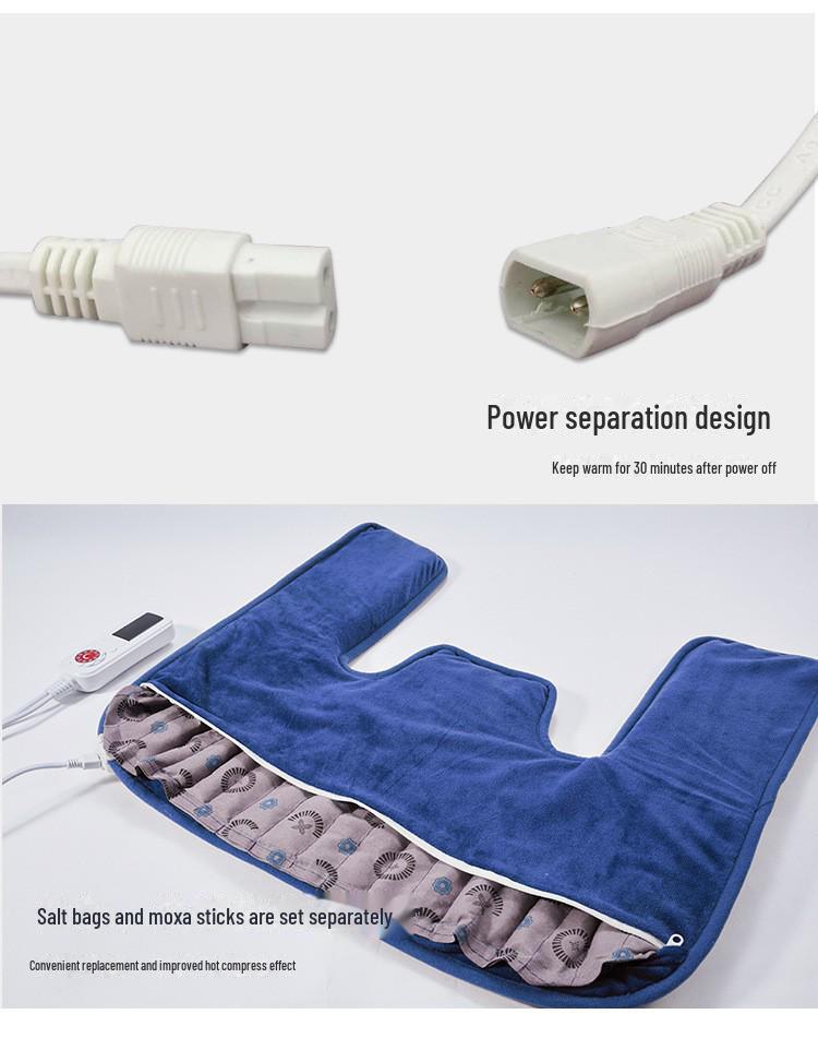 Electric Heating Shoulder and Neck Therapy Pad with Moxa Salt and Coarse Sea Salt Compress