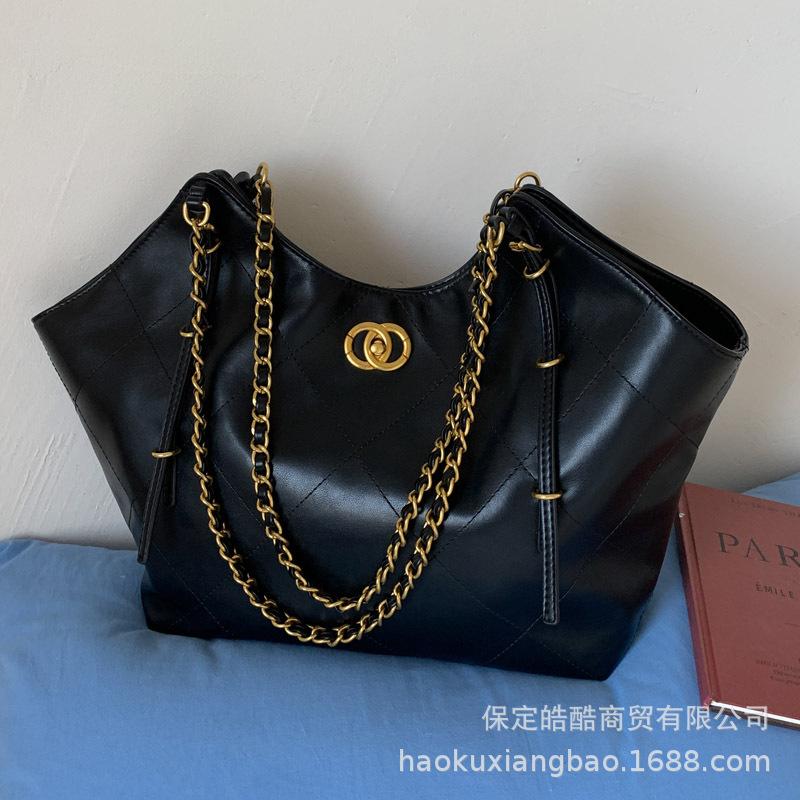 Сумка-цепочка ромбовидной формы женская большой вместимости 2025 новая модная осенне-зимняя универсальная на плечо, кроссбоди, сумка-тоут для поездок на работу