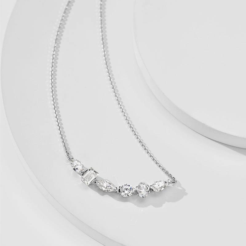 WUIHA 925 Sterling Silver Lab Sapphire High Carbon Diamonds Gemstone Wedding Engagement Pendant Necklace Fine Jewelry Wholesale